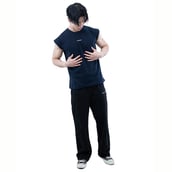 5 - Athflex Men's Sleeveless Elevate Boxy Tank,  Small  Navy Blue 
