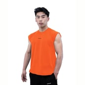 3 - Athflex Men's Sleeveless Elevate Boxy Tank,  Small  Orange 