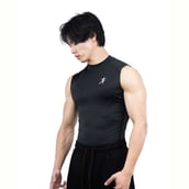 3 - Athflex Men's Sleeveless Hustle Highneck Compression Tank,  Small  Black 