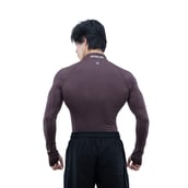 3 - Athflex Men's Compression Fit Hustle Highneck Pullover, Aubergine Small