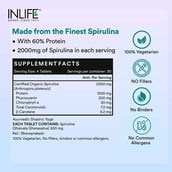 6 - INLIFE Spirulina 2000mg,  120 tablet(s) 