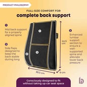 5 - betterhood Car Backrest & Seat Cushion Combo,  Black  for Lumbar Support 