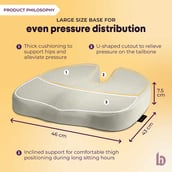 5 - betterhood Coccyx Seat Cushion,  Grey  for Chair 