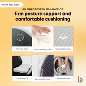 3 - betterhood Car Seat Cushion, Grey for Lumbar Support