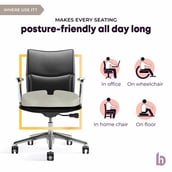 4 - betterhood Coccyx Seat Cushion,  Grey  for Chair 