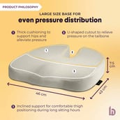 5 - betterhood Coccyx Back Support & Seat Cushion Combo,  Grey  for Chair 