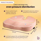 6 - betterhood Coccyx Back Support & Seat Cushion Combo,  Peach  for Chair 