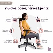 3 - betterhood Back Support Cushion,  Peach  for Chair 