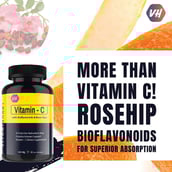4 - Vitaminhaat Vitamin C with Bioflavonoids & Rose Hips,  60 capsules  Unflavoured 