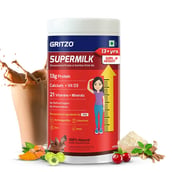 4 - Supermilk Gritzo Height+ for 13+ Yrs Girls Personalized Protein & Nutrition Drink Mix OP, 400 g Double Chocolate
