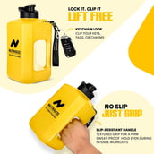 3 - GHC Nutrigize Leakproof Gallon Water Bottle with Handle,  Yellow  2 L 
