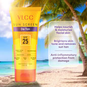 4 - VLCC Anti Tan Sun Screen Lotion,  100 g  SPF 25 PA+ (Buy 1 Get 1 Free) 