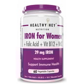 1 - HealthyHey Nutrition Iron for Women with Vit B12 Folic Acid & Vit C,  60 capsules 