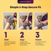 4 - betterhood 4-Strap Knee Brace with Stabilizers,  Grey  Free Size 