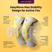 2 - betterhood Premium Knee Sleeve with with Gel Pad & Side Stabilizers, Grey Medium