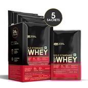 1 - ON (Optimum Nutrition) Gold Standard 100% Whey Protein,  5 sachets/pack  Double Rich Chocolate 