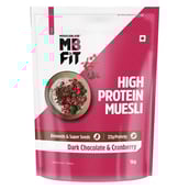 1 - MuscleBlaze High Protein Muesli OP,  1 kg  Dark Chocolate & Cranberry 