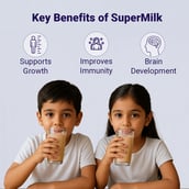 3 - Supermilk Gritzo Overall Growth for Boy/Girl 2-6 Yrs Protein & Nutrition Drink Mix,  1 kg  Double Chocolate - Pouch