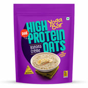 1 - Yogabar 26g High Protein Oats,  1 kg  Banana Creme 