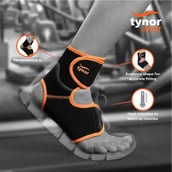 2 - Tynor Ankle Support (Neo),  Black/Orange  Universal 