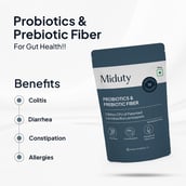 6 - Miduty Probiotics & Prebiotic Fiber,  150 g  Unflavoured 