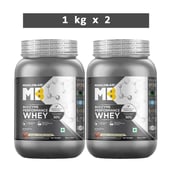MuscleBlaze Biozyme Performance Whey, 4.4 lb Less Sweet Chocolate (1 kg x 2)