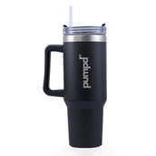 1 - Pumpd Chugger Tumbler with Straw, Cap & Holder,  Black  1.2 L 