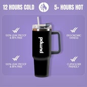 2 - Pumpd Chugger Tumbler with Straw, Cap & Holder,  Black  1.2 L 