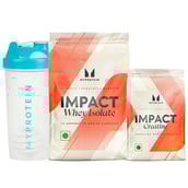 1 - Myprotein Impact Whey Isolate 2.2 lb Mango & Impact Creatine,  0.55 lb  Unflavoured with Shaker 600 ml White 