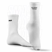 Smash Socks,  White- Too Jacked  Crew Length 
