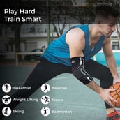 3 - Nivia Knitted Elbow Support,  Black/Green  Medium 