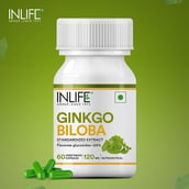 6 - INLIFE Ginkgo Biloba Extract 120 mg,  60 veggie capsule(s) 