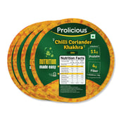 1 - Prolicious Khakhra, Chilli Coriander (Pack of 4) 170 g
