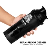 6 - GHC 3-Compartment Shaker Bottle,  Black  600 ml 