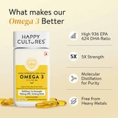 9 - Happy Cultures 5X Omega 3 Fish Oil 2600mg Lemon, 60 softgels