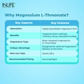 6 - INLIFE Magnesium L-Threonate, Unflavoured 90 veggie capsule(s)