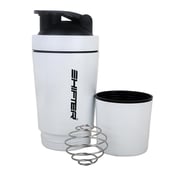 1 - Shifter Stainless Steel Shaker Bottle with Compartment,  White  590 ml 