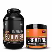QNT ISO Ripped & Creatine Monohydrate Unflavoured 0.198 lb Combo,  4.4 lb  Choco Brownie 