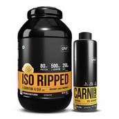 QNT ISO Ripped & Carnipump Ripping Pre-workout 500 ml Navel Orange Combo, 4.4 lb Kesar Malai Kulfi
