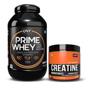 QNT Prime Whey & Creatine Monohydrate Unflavoured 0.198 lbs Combo,  4.4 lb  Coffee 