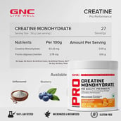 GNC Pro Performance Power Protein 4 lb Double Rich Chocolate & Creatine Monohydrate Orange 0.22 lb with Mega Men One Daily Multivitamin 60 Tabs