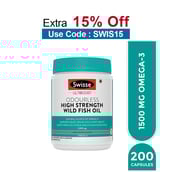 Swisse Ultiboost High Strength Odourless Wild Fish Oil 1500mg, 200 capsules