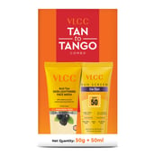 1 - VLCC Tan to Tango Combo, 2 Piece(s)/Pack Anti Tan Skin Lightening Face Wash 50ml & De-Tan Sunscreen SPF-50 50g