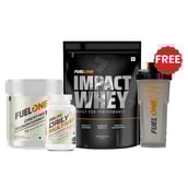 Fuel One Impact Whey Protein 1kg Chocolate & Creatine Monohydrate 100g & Daily Multivitamin 30 Tabs Combo