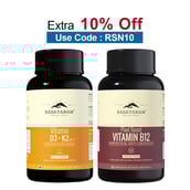 Rasayanam Vitamin D3 K2 (MK-7) 120 Tablets & Plant Based Vitamin B12 Combo,  60 capsules  Unflavoured 