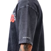 3 - MuscleBlaze F.ck Stress Bench Press Oversized Washed T-Shirt,  X-Large  Dark Charcoal Grey