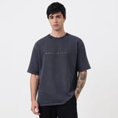 4 - MuscleBlaze Deadlifted Soul Phoenix Oversized Washed T-Shirt,  X-Small  Light Grey