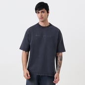 6 - MuscleBlaze Natty But Tasty Oversized Washed T-Shirt,  Medium  Light Grey