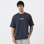 6 - MuscleBlaze Lifting Club Oversized Washed T-Shirt,  Medium  Light Grey