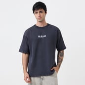 5 - MuscleBlaze Lifting Club Oversized Washed T-Shirt,  Small  Light Grey